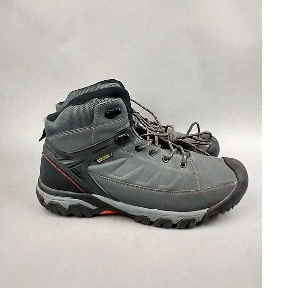 Axboxing Mens Hiking Boots‎ Grey Faux Fur Lined Winter Outdoor Shoes A1235-12 12